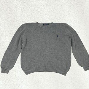 Polo Ralph Lauren Y2K Crewneck Knit Sweater Light Gray Size XL